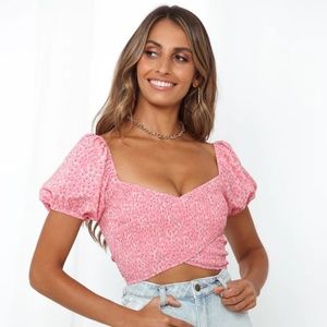 Hello Molly GET OUTTA MY DREAMS CROP PINK